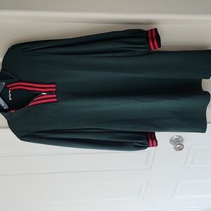 NWOT JODIFL Balloon  Sleeve Stripe Zip Up Track Dress Size S